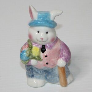 Decorative Hand Painted Ceramic 4" Easter Bunny Figurine Decor NEW